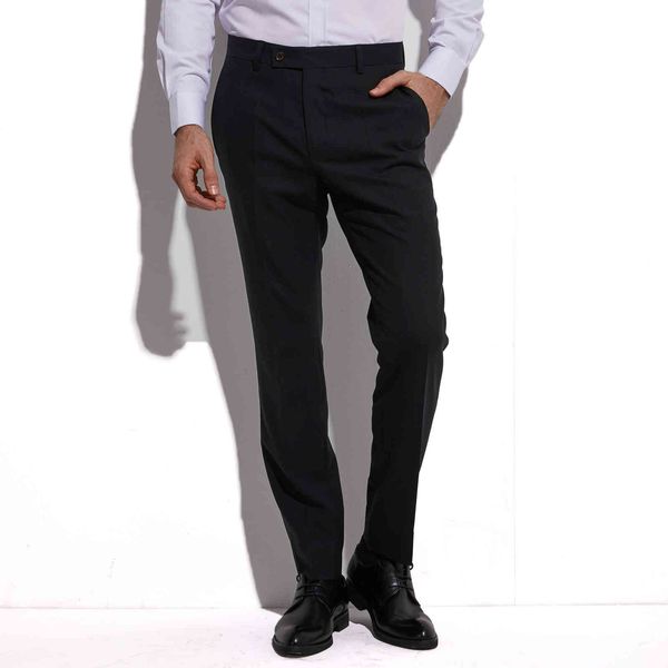 

men's pants stretchy dress custom made slim fit black silk wool blend trouser, highly comfortable fabric, more om for action