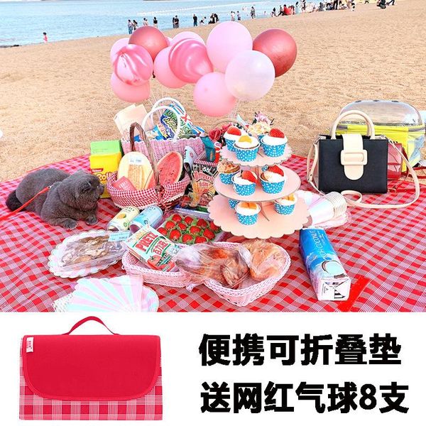 

picnic mat spring outing fashion pad cloth -style outdoor portable water thick pads