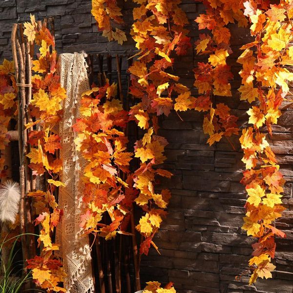 

decorative flowers & wreaths 170cm/3color assort artificial plants fake autumn wreath rattan garland door hanging vines home chri