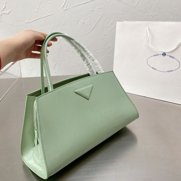 

leather handbag tote women's new trapezoidal bright face commuter large capacity shopping black purses clearance