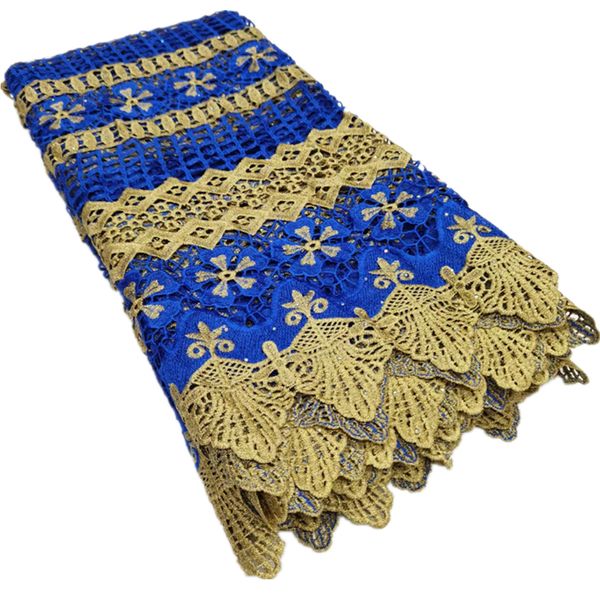 

2021 latest african cord fabric holes water soluble guipure lace for nigerian wedding party sewing qx-160, Black;white