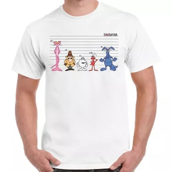 

pink panther height comparison chart retro t shirt 1104, White;black