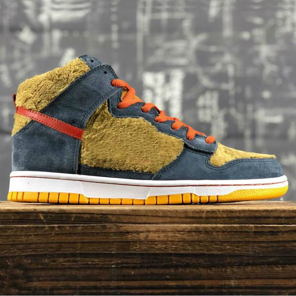 

high men leather velvet sneakers apa bear trainers outdoor sport shoe brown mens boots shoes, Black