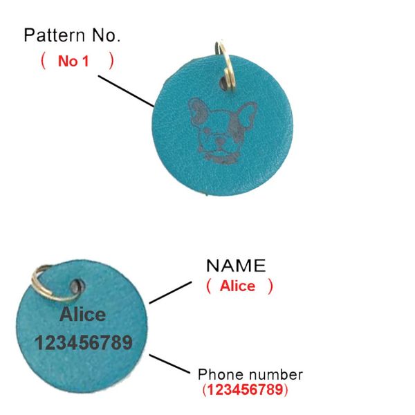 

pu leather dog tag dog cat anti lost pendant pet pad advertising gift