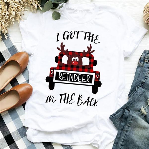 

men merry christmas plaid truck mens deer clothing 90s cute holiday clothes ladies graphic print tee female, White;black