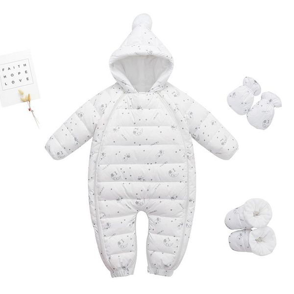 

down coat baby suit one-piece white duck climbing thickened born winter kids clothes, Blue;gray