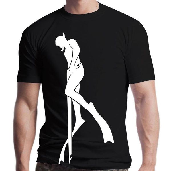 

men's t-shirts t-shirt spearfishing diver mens short sleeve tees est cotton t shirts man clothing, White;black