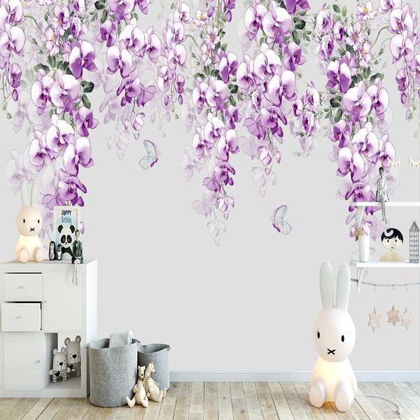 

wallpapers milofi 3d custom wallpaper butterfly, horseshoe, petals