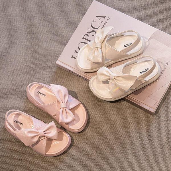 

sandals girls 2021 summer children's fashion casual non-slip bow princess small fragrance sweet kid shoes gss32, Black;red