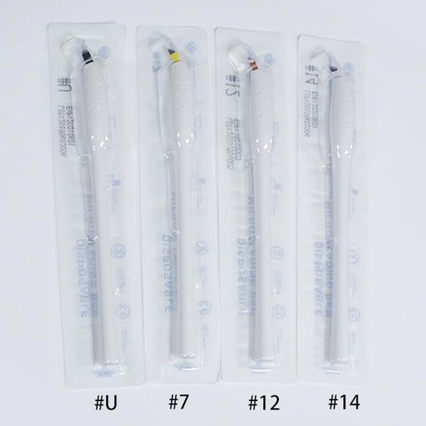 

tattoo guns kits wholesale disposable microblading tebori pen in 7pin 12pin 14pin 18pin u blade manual brow tool with expiry date/lot no.