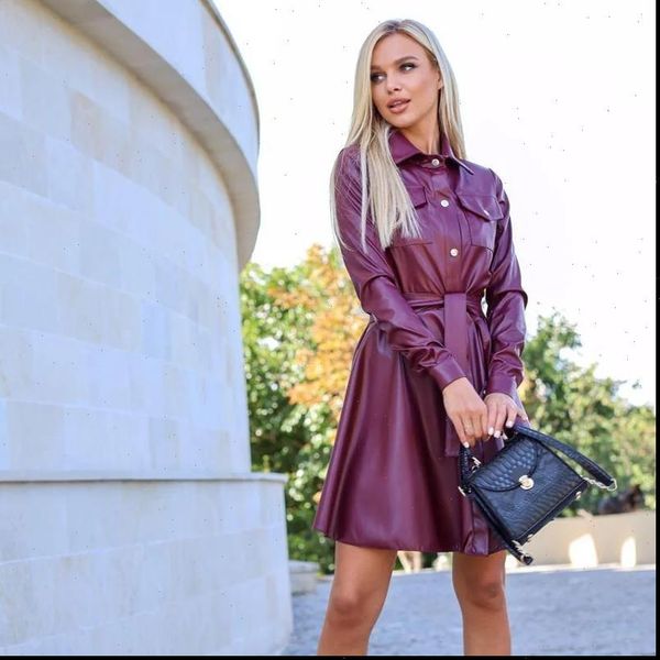 

vintage front pockets button sashes women dresses a line long sleeve turn down collar solid casual spring fashion, Black;gray