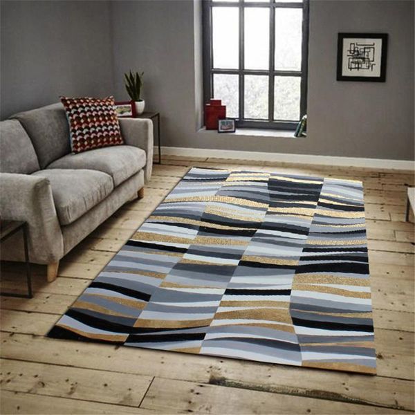 

carpets modern luxury 3d black gray geometric strip mat in the living room fashion nordic carpet on balcony bedroom rug bathroom