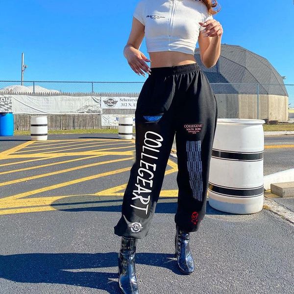 

women's pants & capris winter graffiti black letter printed leggings trend fashion street style elastic waistless straight women, Black;white