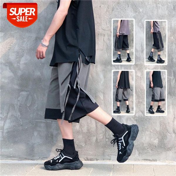 

yemi fashion | workwear men's hong kong style loose wide leg cropped pants korean trend beach #qz9v, Black