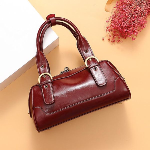 

vintage bag for women genuine leather women's handbag high capacity brown colour classic european and american styles shoulder bags