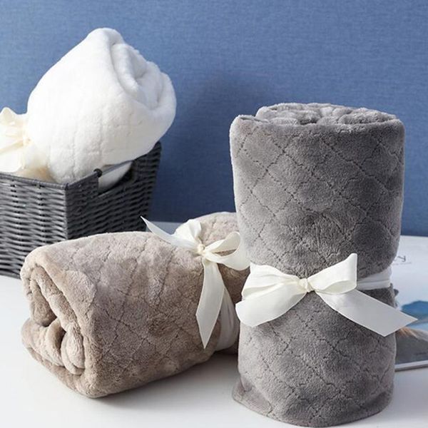 

blankets & swaddling flannel soft solid color blanket 5 sizes for summer single office nap air conditioning sofa winter warm sheets