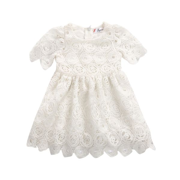 2021 vestito da neonata, abiti tutù floreali cavi in pizzo con volant, abito da cerimonia nuziale formale Q0716