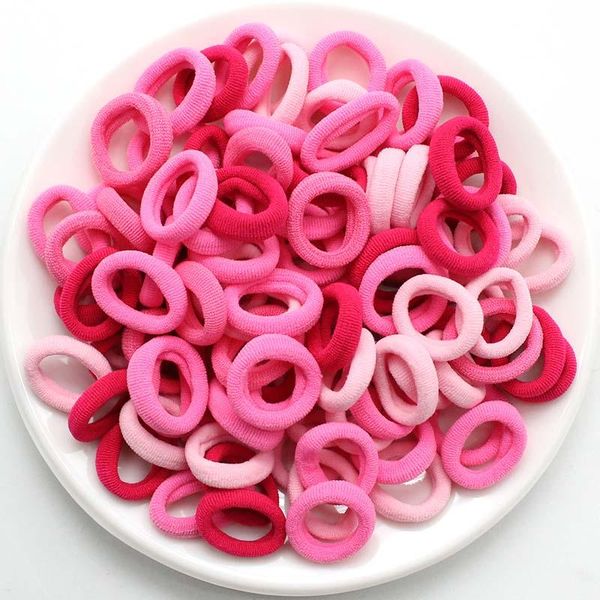 

hair accessories 50pcs/lot kids rope scrunchy elastic rubber bands girls decorations headbands band gum for, Slivery;white