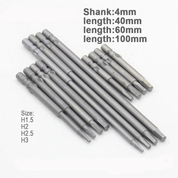 

hand tools 4pcs/set magnetic hexagon screwdriver bit s2 steel 800 4mm round shank drive power drill 40mm 60mm 100mm