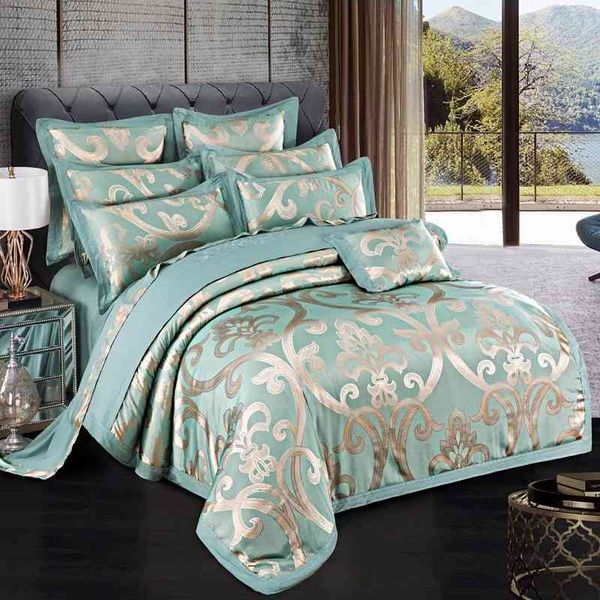 

luxury floral jacquard duvet king  vintage bedding set european style sateen comforter cover cotton sheets