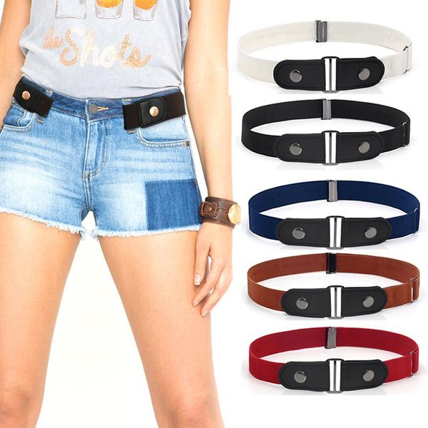 

belts for women buckle-waist jeans pants no buckle stretch belt ladies beltless, Black;brown