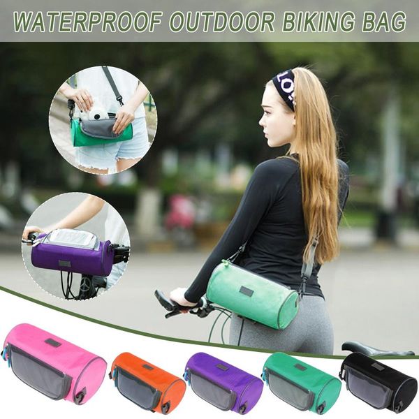 

40# large bicycle bags handlebar front waterproof bike phone bag touch screen pack for student women girl accessories cycling outdoor