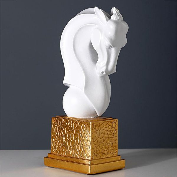 

decorative objects & figurines home decoration sculpture resin horse ornaments living room entrance furnishing head statue crafts office dec
