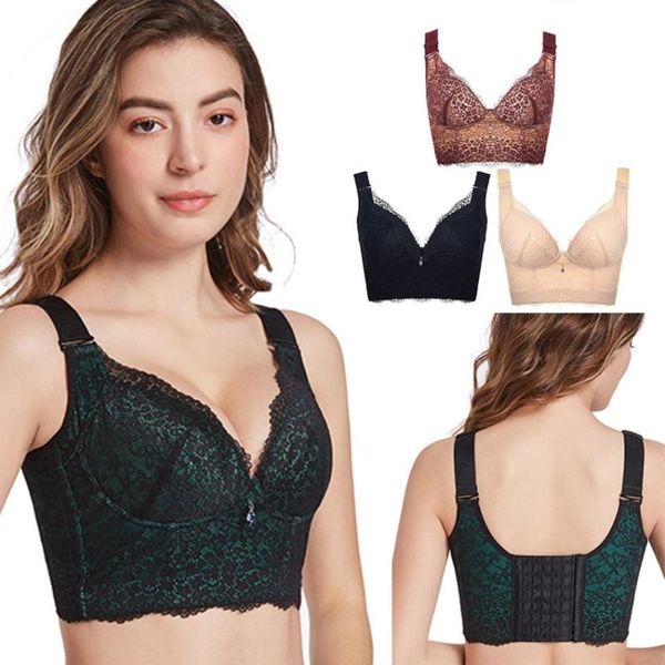 

bras women's adjustable plus size lace wire-7-breasted push up beautiful body lingerie thin large cup bra underwear, Red;black