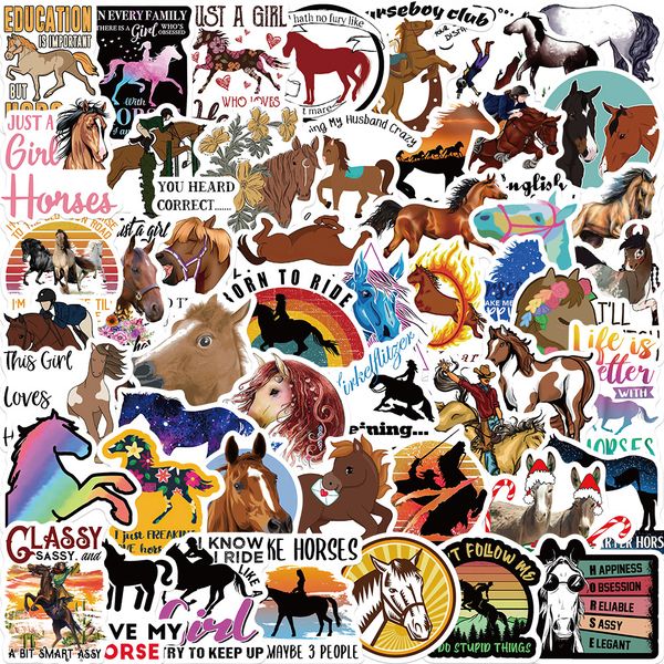 

50pcs horse riding stickers for wall bike skateboard lapnotebook decal sticker