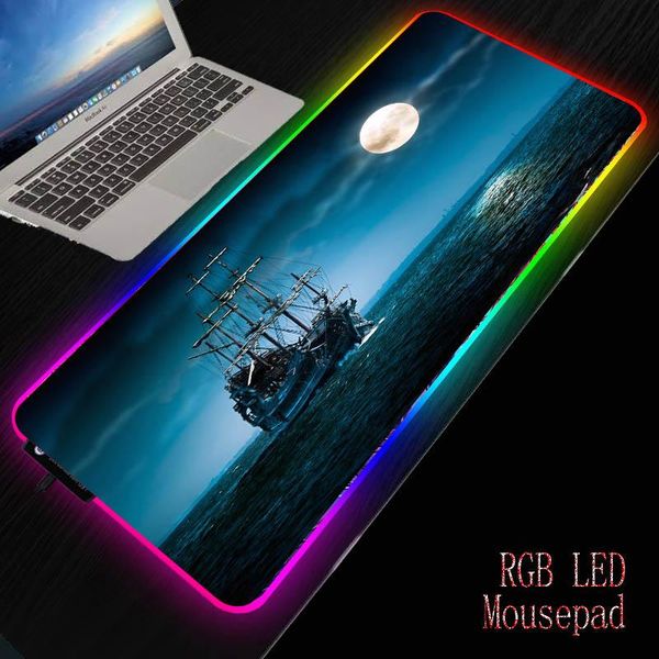 

mouse pads & wrist rests mrg boat sailing at night pad computer mousepad rgb large xxl carpet big mause pc desk play mat with backlit