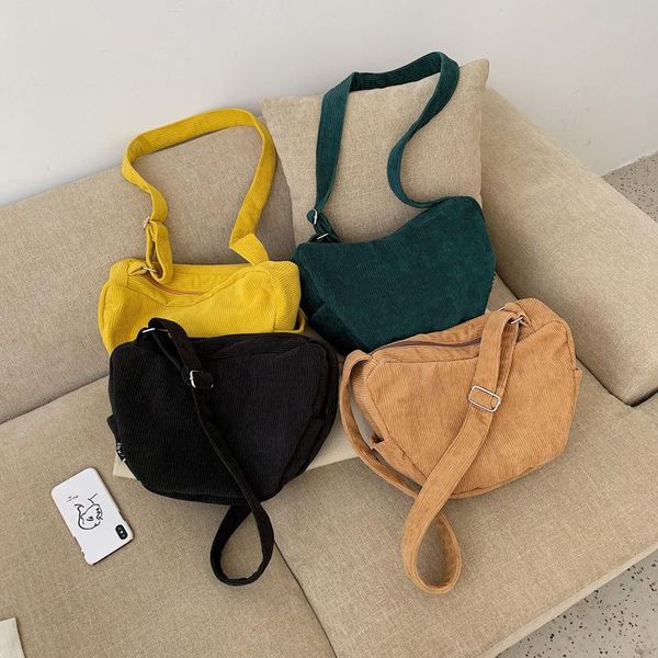 

hylhexyr corduroy satchel women's single shoulder canvas bag leisure dumpling handbag version student messenger bags