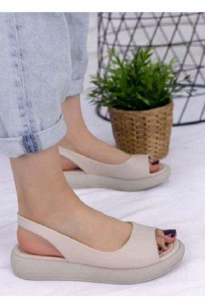 

sandals women's beige rubber detailed thick sole, Black