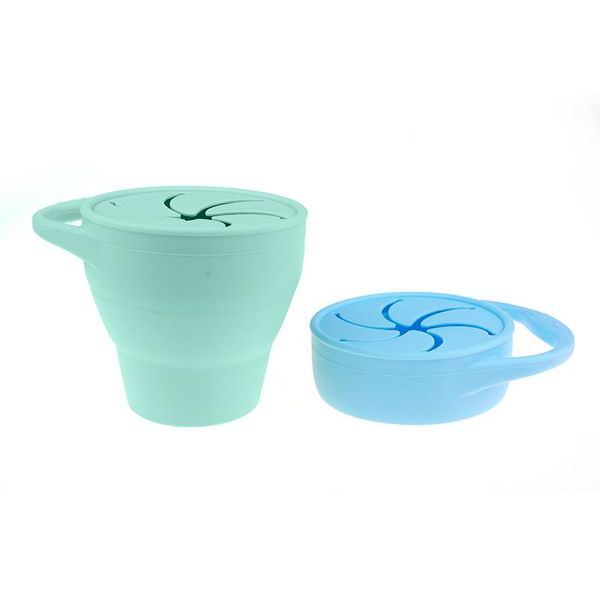 2021 Alimentos Grau Silicone Snack Cups para Toddlers Não-Tóxico BPA Free Snack Catcher Baby Snack Recipiente com LID de Silicone Presente Kids