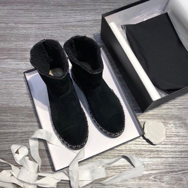 

boots women's classic winter snow warm thick bottom fashion joker shoes, Black