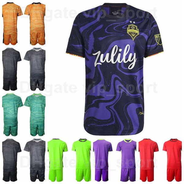 

men club seattle sounders goalkeeper gk 18 spencer richey jersey set soccer 24 stefan frei goalie football shirt kits black orange red purpl