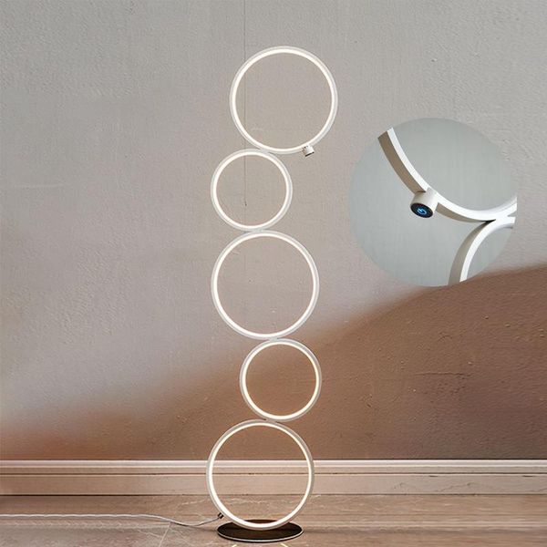 

floor lamps modern ring touch switch led lights art interior decoration home lamp bedroom standing for living room lighting
