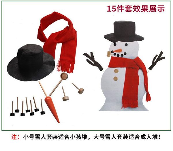 

decorative objects & figurines diy christmas snowman dress up wooden decorating year winter party outdoor toy for kids
