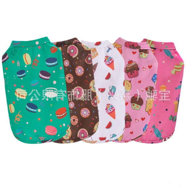 

selling pet dog doughnut food printed t-shirt spring and summer clothes