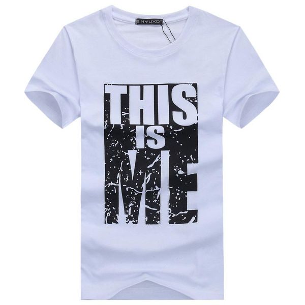 

men's t-shirts fashion letter printing t-shirt short-sleeve o-neck s-5xl plus size soft t shirt casual tees outdoor sports clothing, White;black