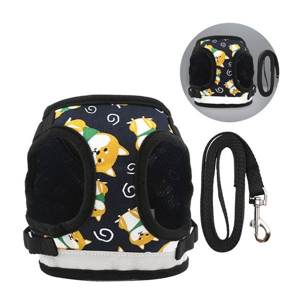 

dog collars & leashes pet adjustable reflective vest harness leash supplies breathable puppy pit bull clothes for small medidum large dogs