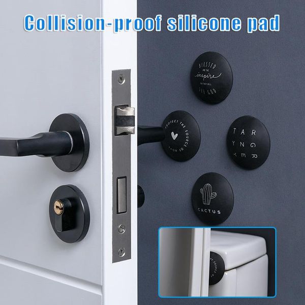 

door catches & closers knob wall shield 4pcs round soft silicone protector self adhesive reusable handle bumper fping