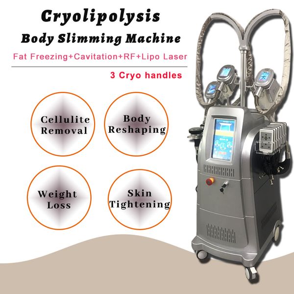 Криотерапевтический жир замораживание 3 Cryo Heads Cryolipolisis Cellulite удаление тела для похудения машины брюшной железы.