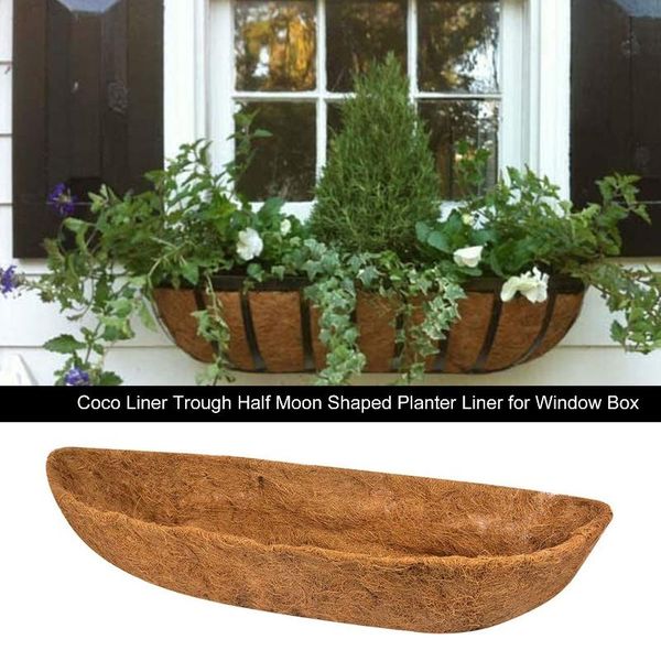 

planters & pots flower basket coconut fiber mat half-moon shaped large capacity replacement liner for balcony courtyard garden canq889