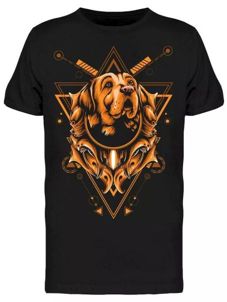 

brown dog sacred geometry tee men's -image by shutterstock, White;black