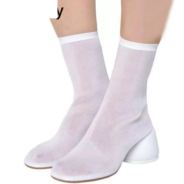 

boots spring knitted elastic stretch ankle women high heel white black breathable casual sock shoes botas de mujer 475j