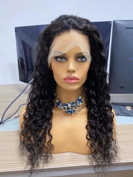 

synthetic wigs 26inch 180%density black long natural wave lace front wig for women with baby hair daily wear glueless fiber