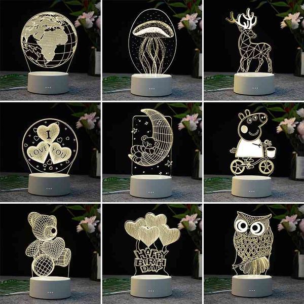

new strange led colorful touch desk smart home 3d night lamp creative gift