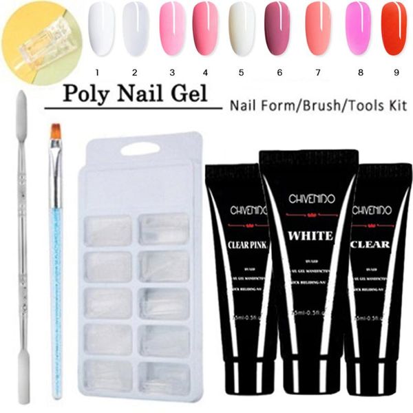 

nail art kits gel set uv acrylic builder fast dry tools long natural polish dual ended pen tips