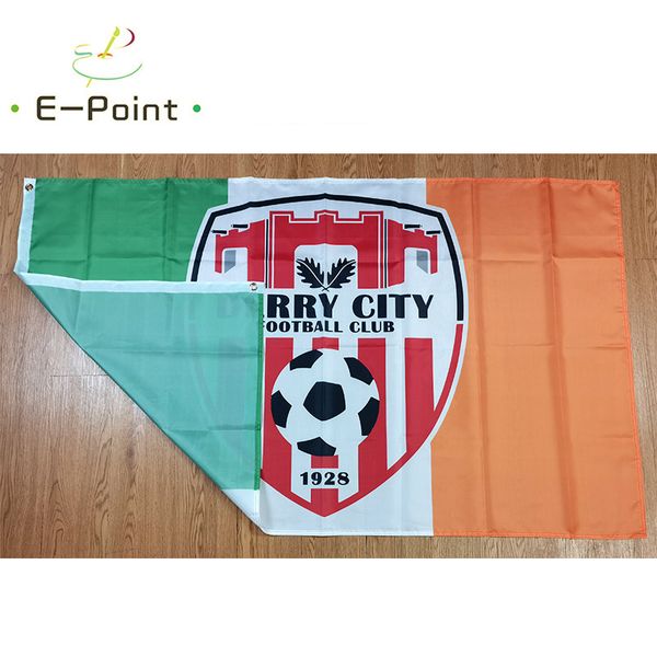 

derry city fc on ireland flag 3 5ft 90cm 150cm polyester banner decoration flying home & garden flags festive gifts288q