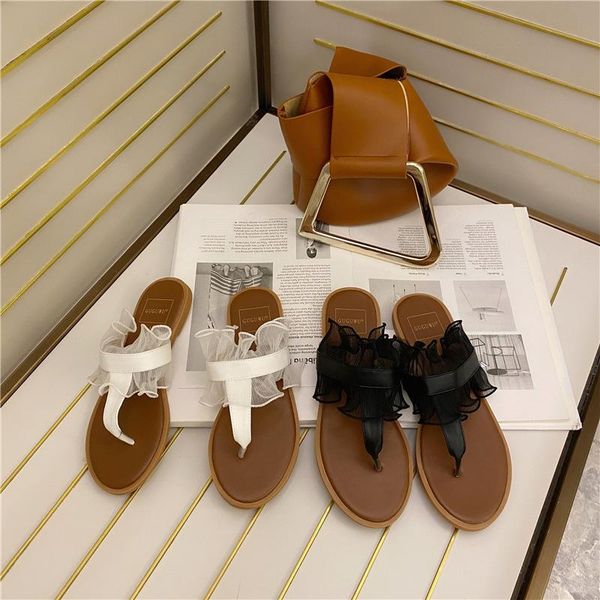 

fretwork heels shoes shallow woman's slippers luxury slides 2021 summer designer flat fabric fashion pu retro basic female, Black